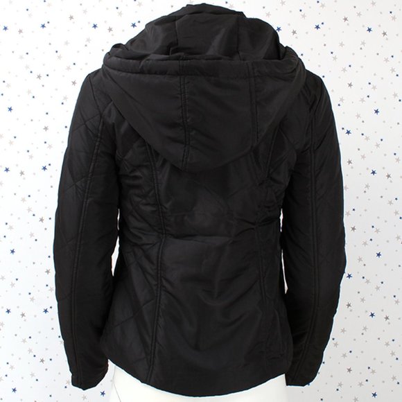 Removable Hood Quilted Padding Jacket Black - Picture 6 of 9
